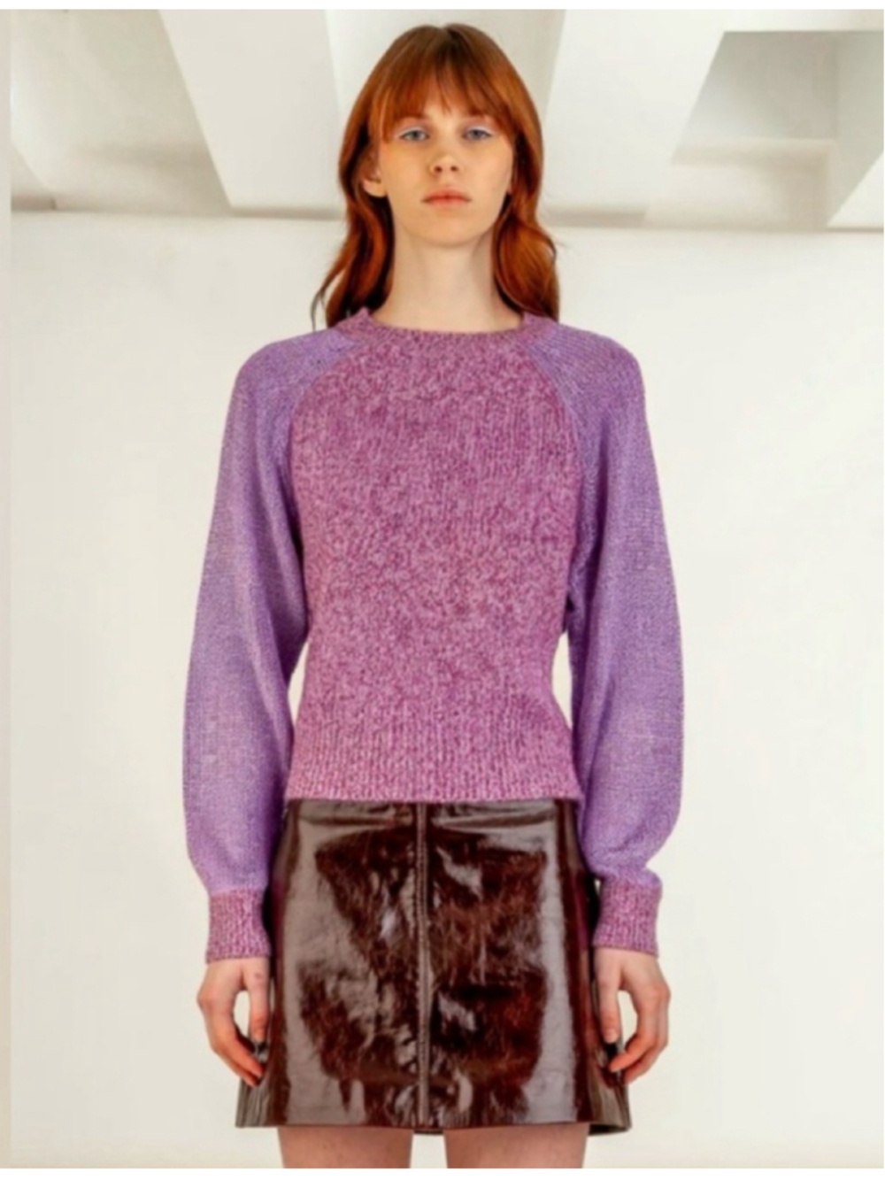 Happy Sheep Cashmere Crew Neck Sweater Size S/M Purple Lavender